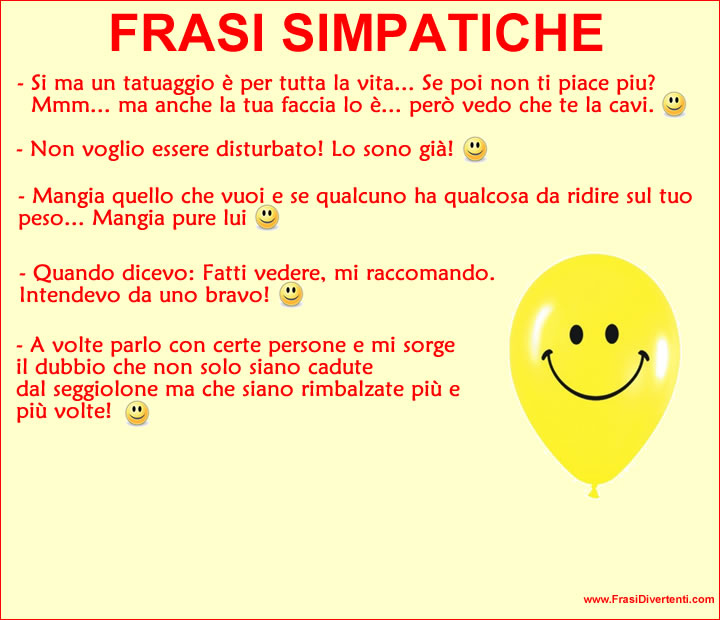 Frasi Simpatiche